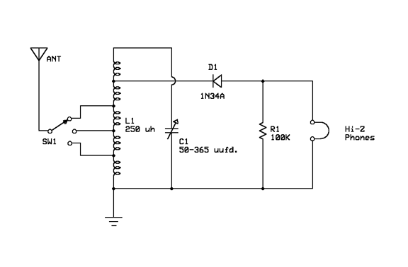 Crystal Radio Schematic